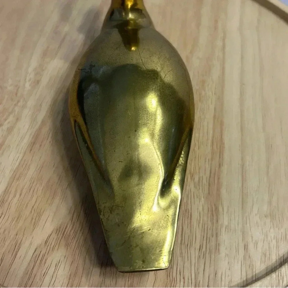 Vintage Large Solid Brass Mallard Duck Figurine Paperweight Door Stop 9” X 4” - Picture 4 of 7